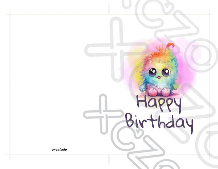 Printable Monster Birthday Card #14