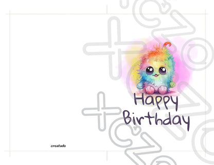 Printable Monster Birthday Card #14