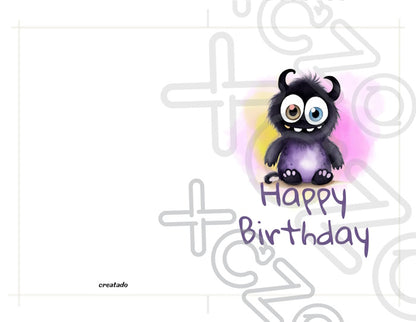 Printable Monster Birthday Card #15