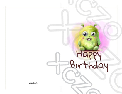 Printable Monster Birthday Card #2