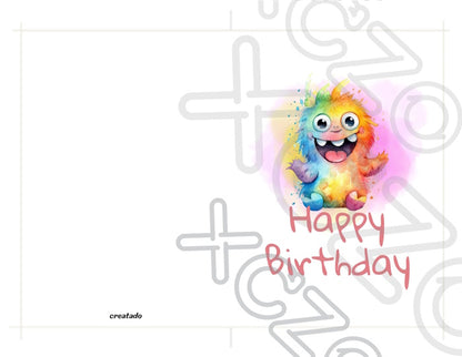 Printable Monster Birthday Card #5