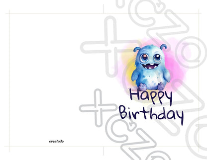 Printable Monster Birthday Card #6