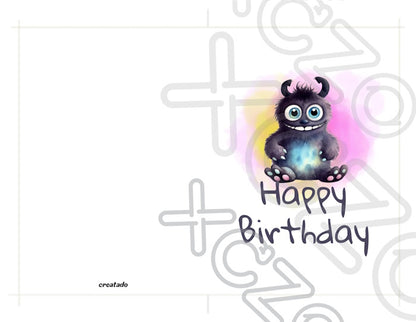 Printable Monster Birthday Card #9