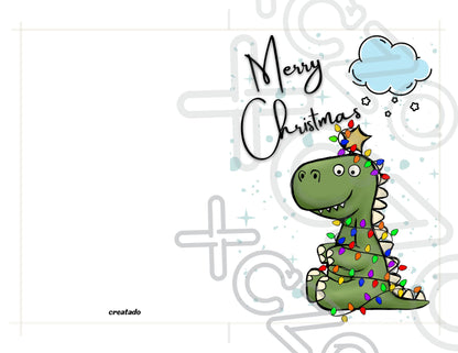 Rainbow LGBTQ Merry Christmas Card Tree Rex