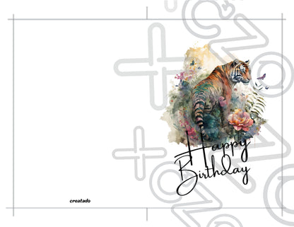 Printable Tiger Birthday Card #12