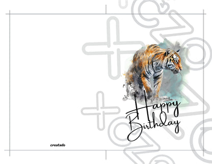 Printable Tiger Birthday Card #5