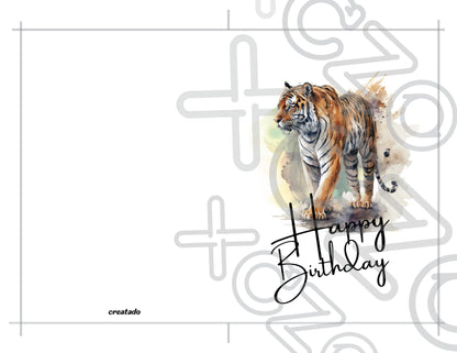 Printable Tiger Birthday Card #6