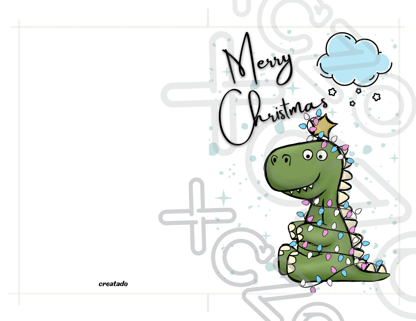 Trans Merry Christmas Card Tree Rex