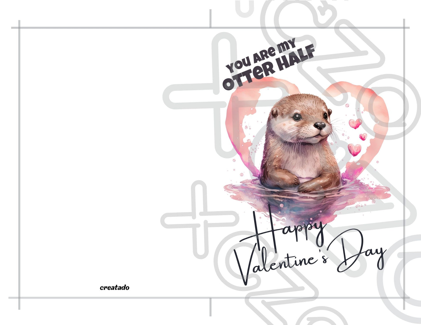 Printable Otter Valentine's Card You Are my Otter Half