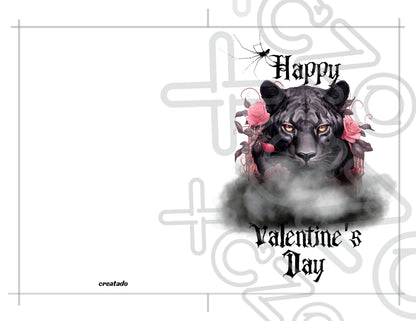 Black Panther Printable Gothic Valentine's Card