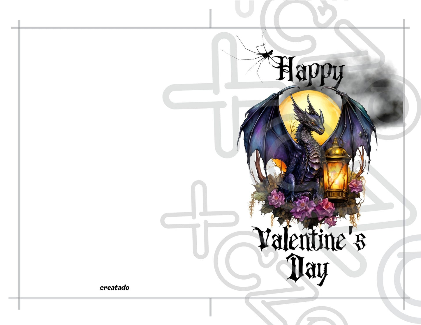 Printable Dragon Gothic Valentine's Card