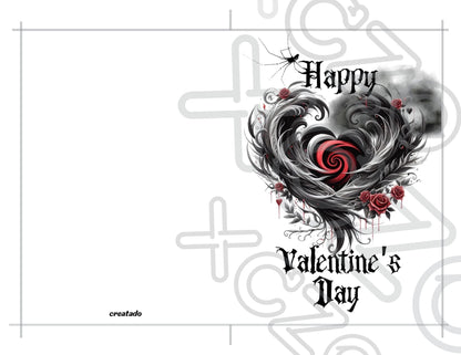 Gothic Heart Printable Valentine's Card