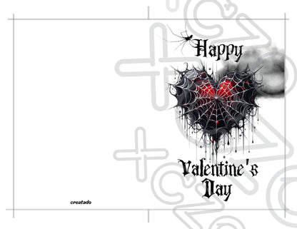 Gothic Spiderweb Printable Valentine's Card