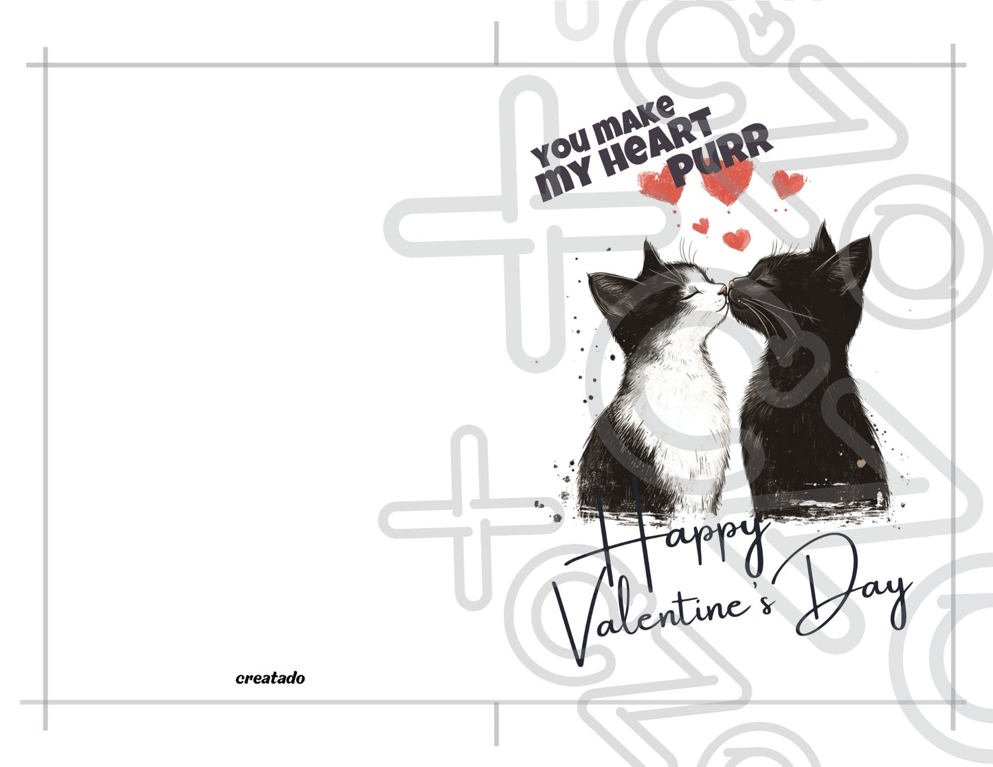 Kissing Cats Printable Valentine's Card