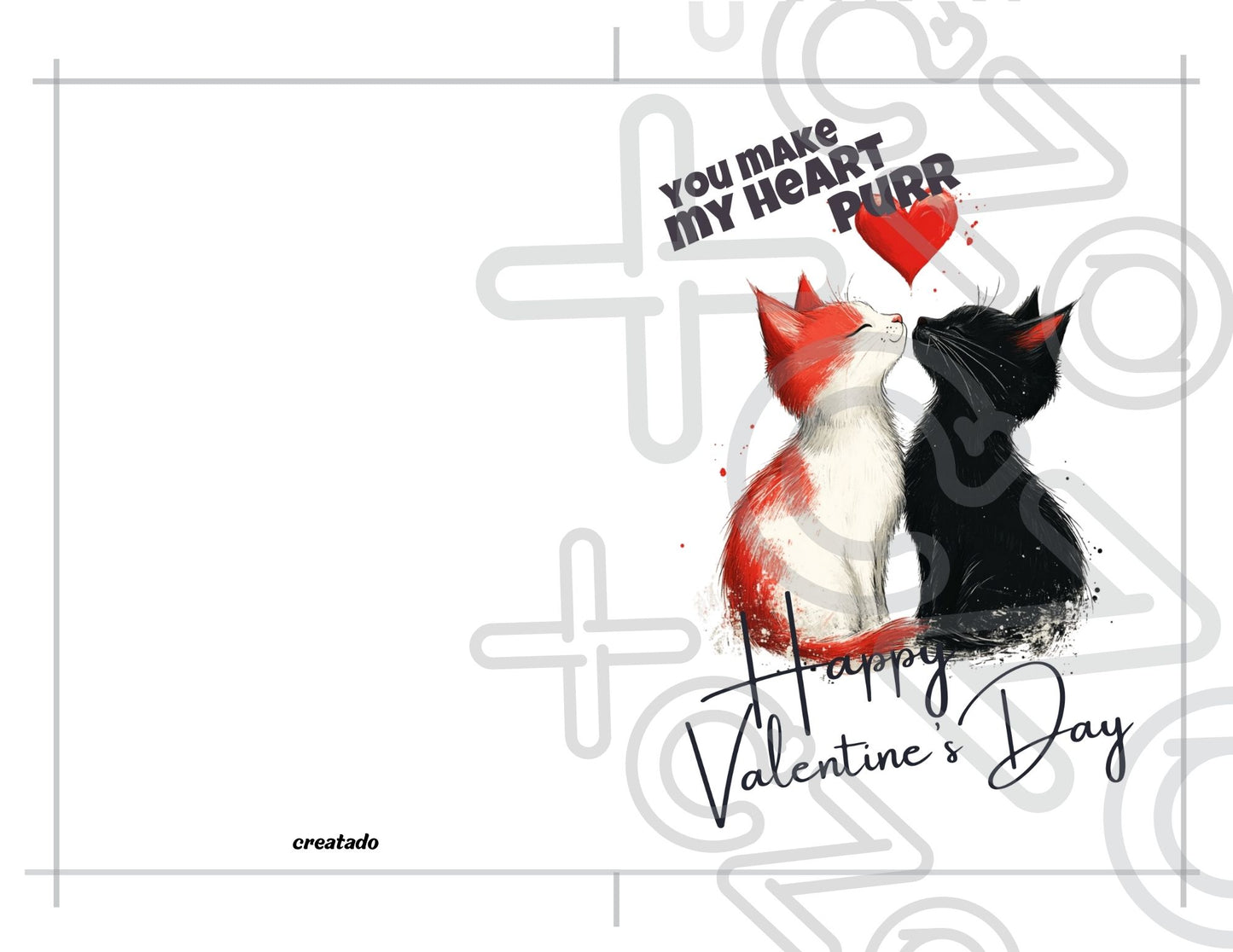 Printable Cat Couple Valentine's Card