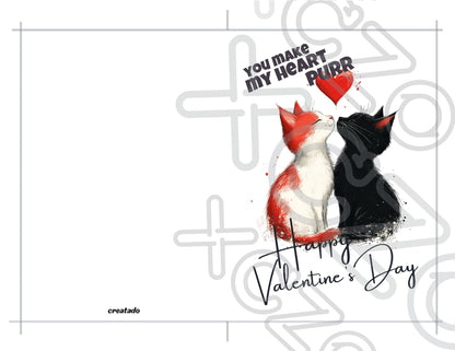 Printable Cat Couple Valentine's Card