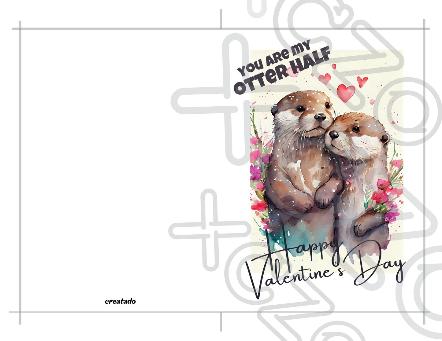 Otter Love Printable Valentine's Card You Are my Otter Half