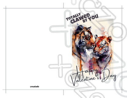 Printable Tiger Valentine's Card Totally Clawed By You