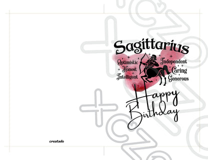 Sagittarius Printable Birthday Card