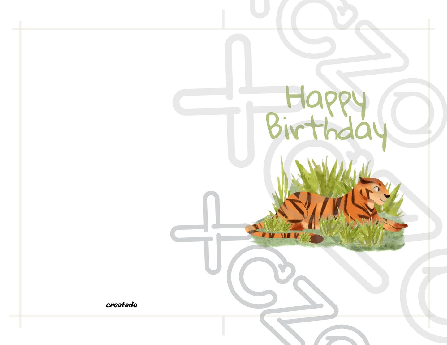 Tiger Printable Birthday Card