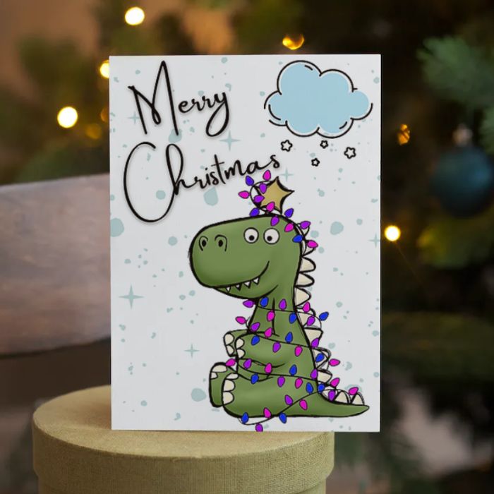 Bisexual Merry Christmas Card Tree Rex