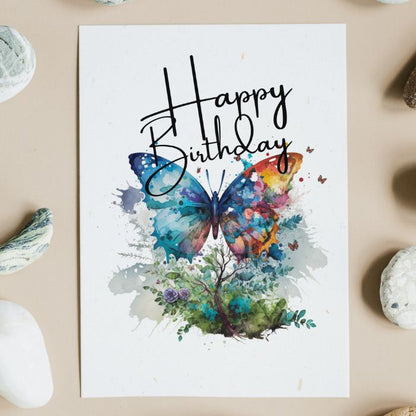 Blue Butterfly Printable Birthday Card