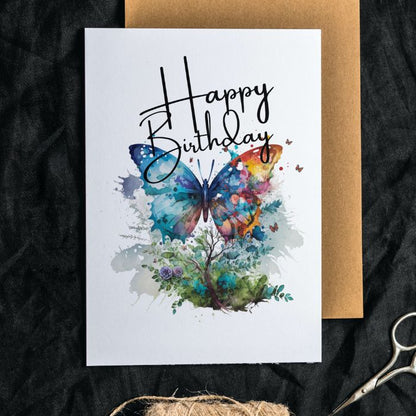 Blue Butterfly Printable Birthday Card