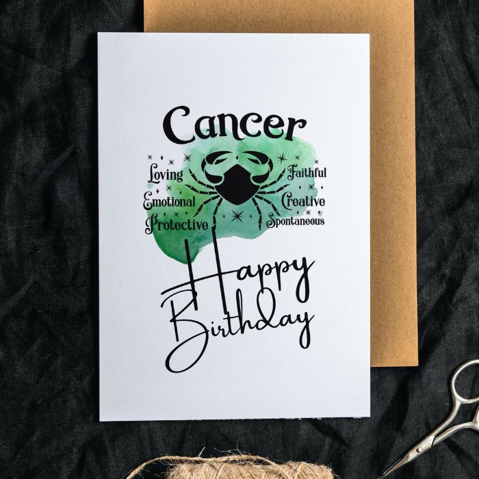 Cancer Zodiac Sign Printable Birthday Card