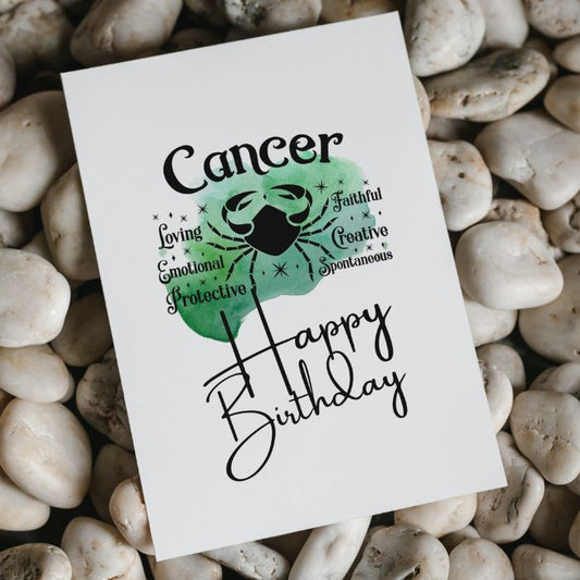 Cancer Zodiac Sign Printable Birthday Card