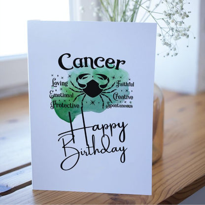 Cancer Zodiac Sign Printable Birthday Card