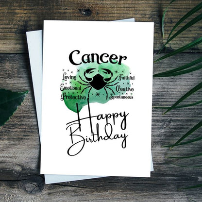 Cancer Zodiac Sign Printable Birthday Card