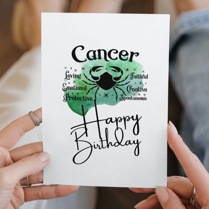 Cancer Zodiac Sign Printable Birthday Card