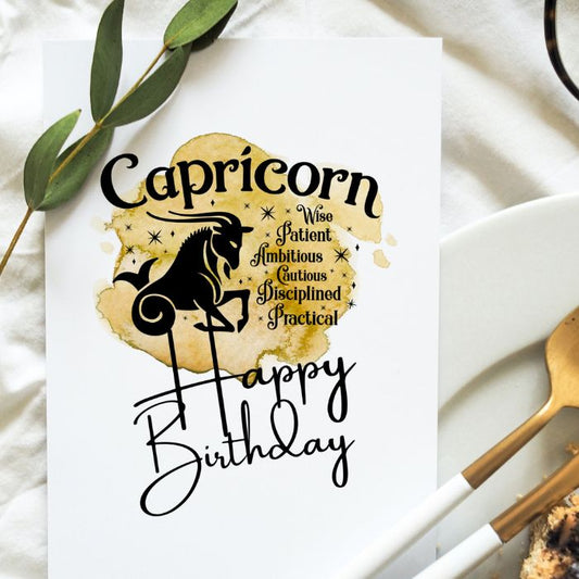 Capricorn Printable Birthday Card