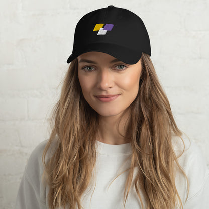 Non-Binary Pride 3 Squares Geometric Dad Hat