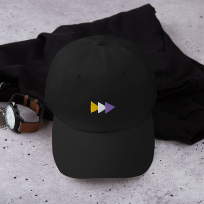 Non-Binary Pride 3 Arrows Geometric Dad Hat