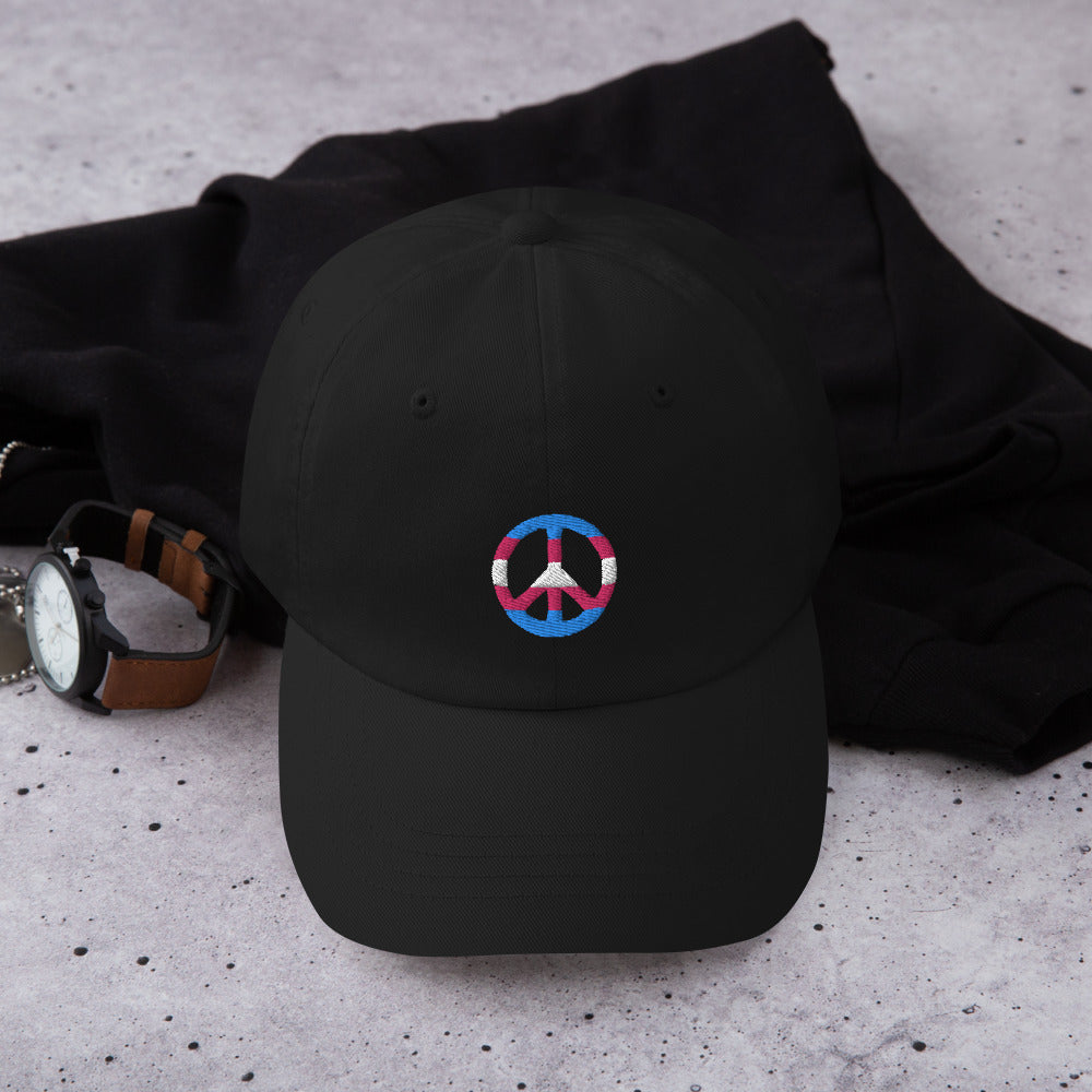 Trans Pride Peace Sign Dad Hat