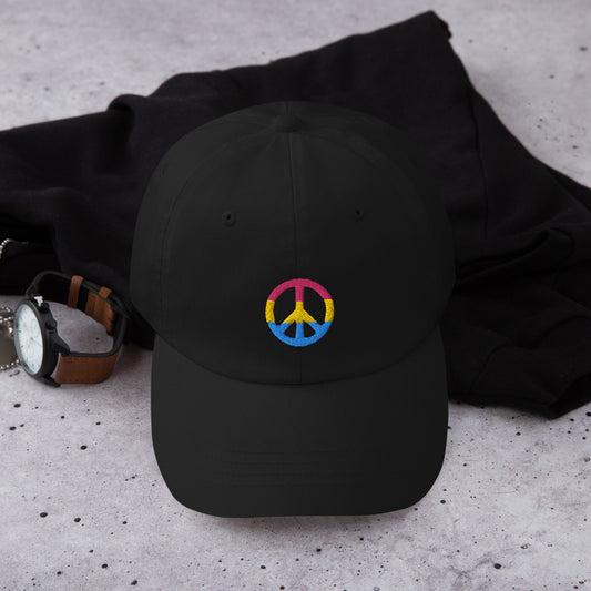 Pansexual Pride Peace Sign Dad Hat
