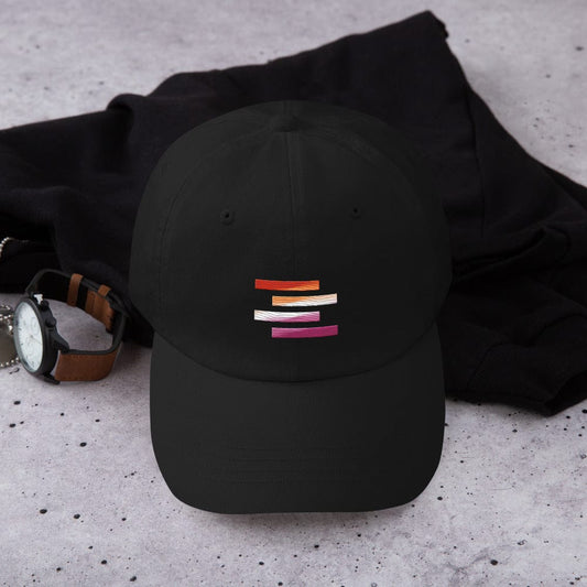 Lesbian Pride Flag Stripe Design Dad Hat