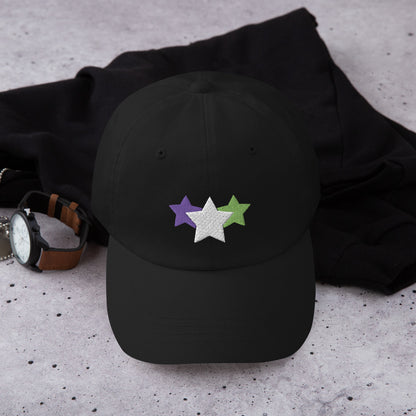 Genderqueer Pride Dad Hat 3 Stars