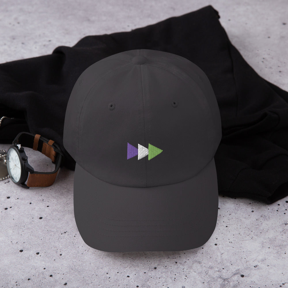 Genderqueer Pride Dad Hat 3 Arrows