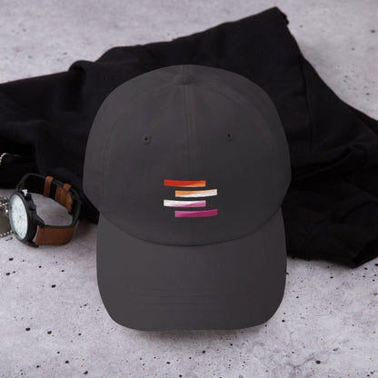 Lesbian Pride Flag Stripe Design Dad Hat