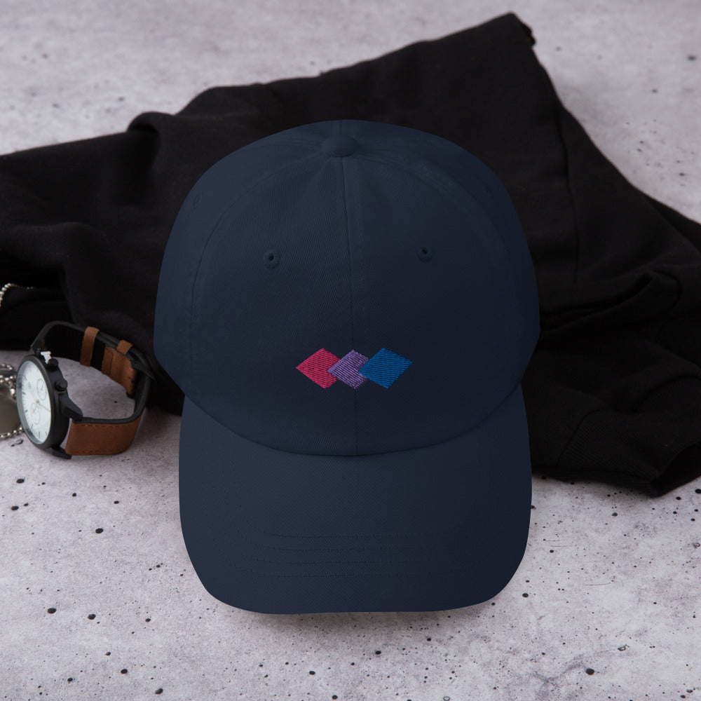 Bisexual Pride Geometric 3 Rhombuses Dad Hat