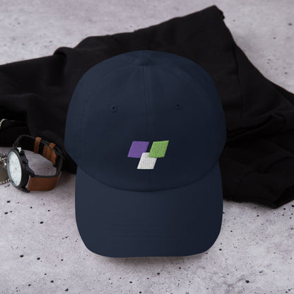 Genderqueer Pride Dad Hat 3 Squares