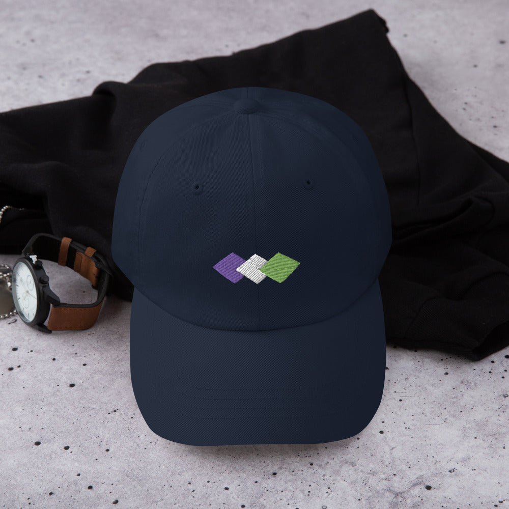 Genderqueer Pride Dad Hat 3 Rhombuses