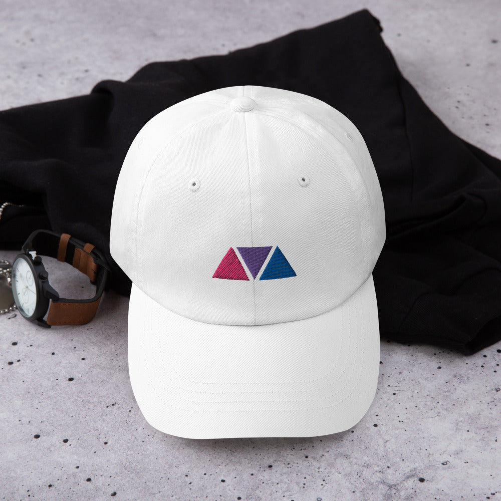 Bisexual Pride Geometric 3 Triangles Dad Hat