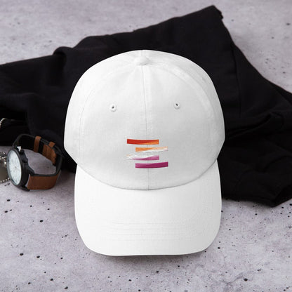 Lesbian Pride Flag Stripe Design Dad Hat