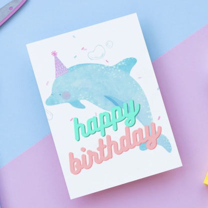 Printable Birthday Card Dolphin