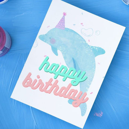 Printable Birthday Card Dolphin