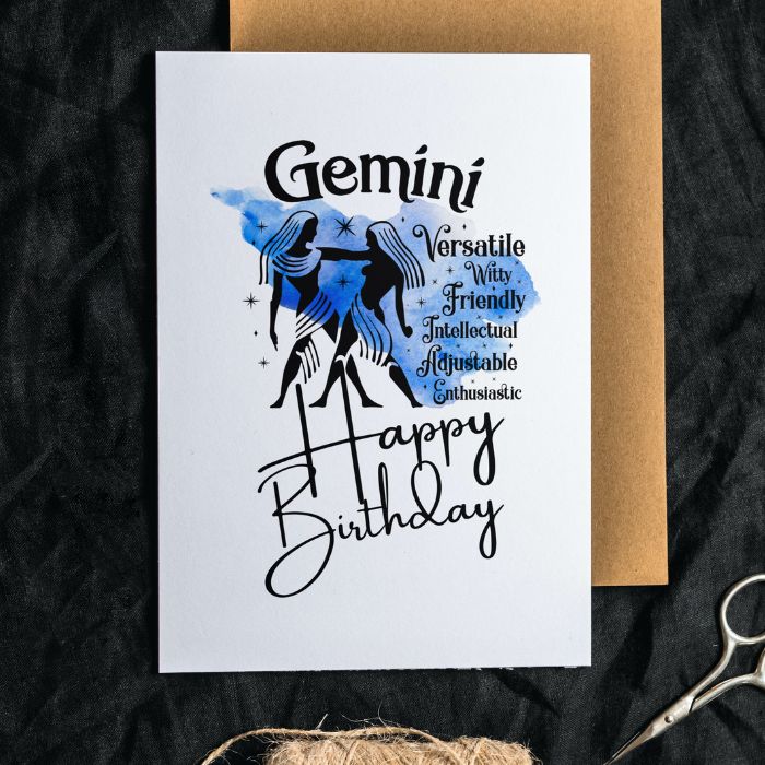 Gemini Printable Birthday Card