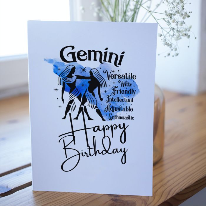 Gemini Printable Birthday Card